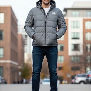 The North Face Men's Charcoal Puffer Jacket